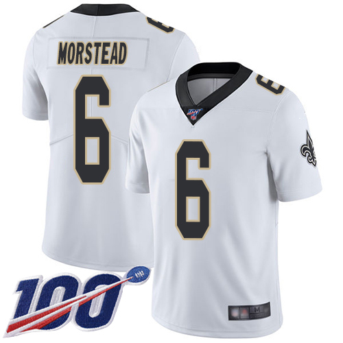 Men New Orleans Saints Limited White Thomas Morstead Road Jersey NFL Football #6 100th Season Vapor Untouchable Jersey->women nfl jersey->Women Jersey